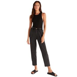 Z Supply Black High-Rise Relaxed Denim Pants